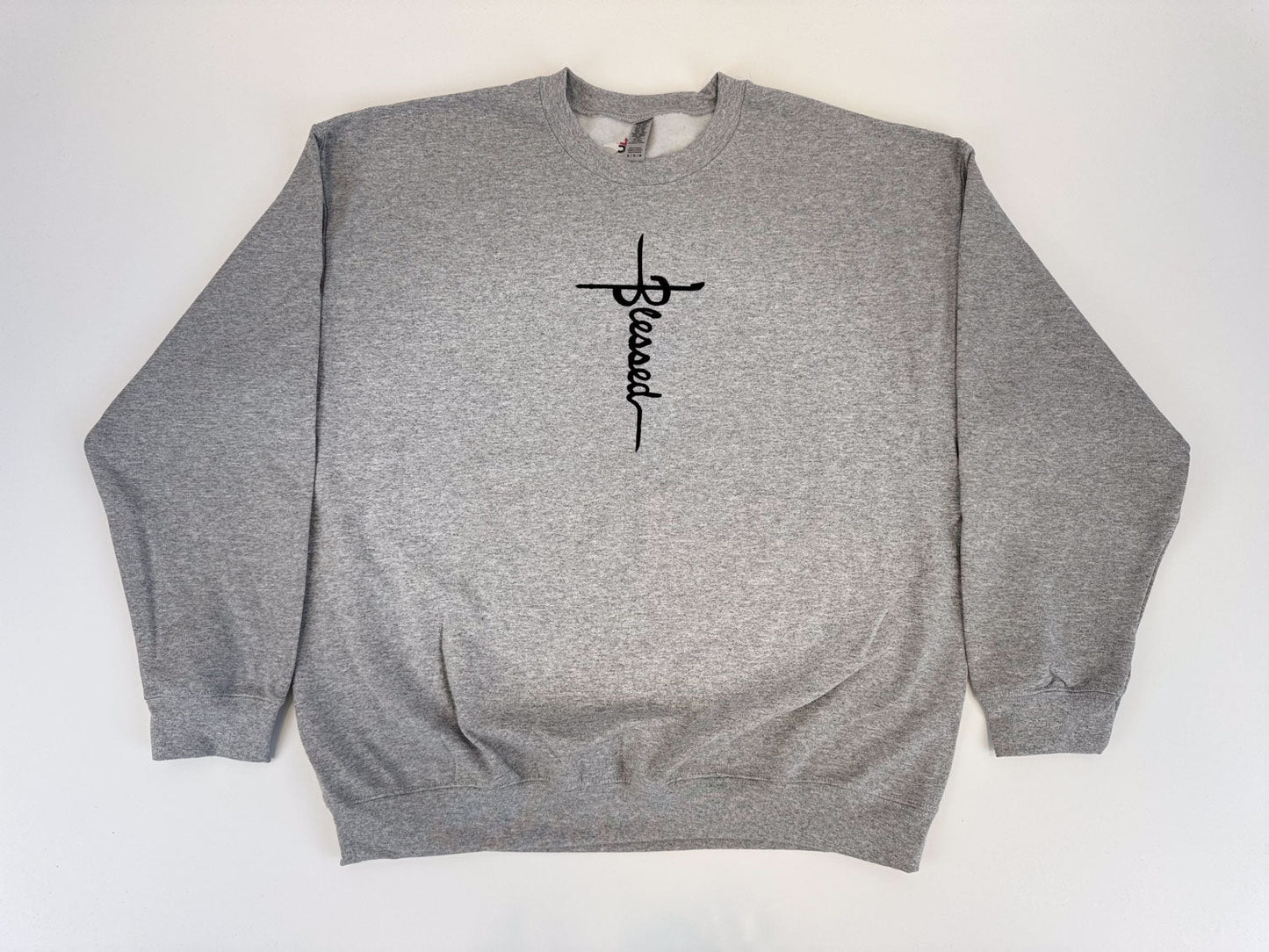 "Blessed" Embroidered Sweatshirt - GOdCREATEd