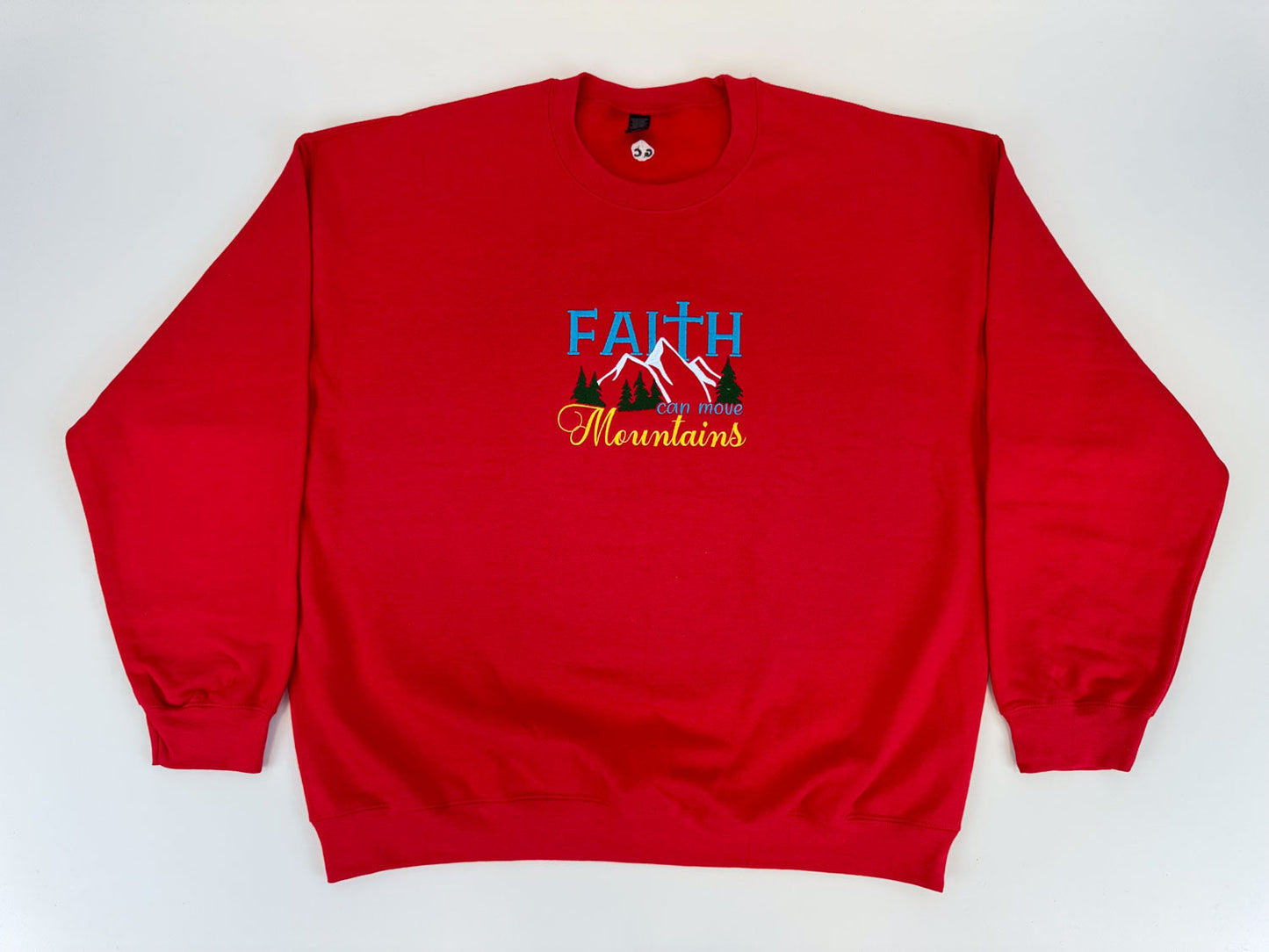 Faith Can Move Mountains Embroidered Sweatshirt - GOdCREATEd