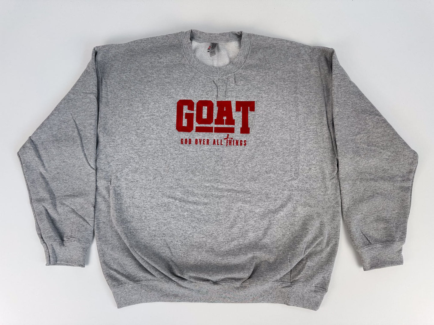 God Over All Things Embroidered Sweatshirt - GOdCREATEd