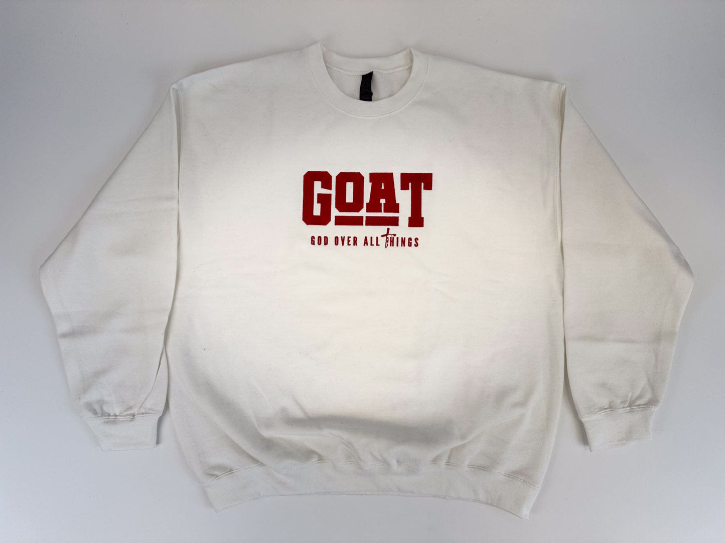 God Over All Things Embroidered Sweatshirt - GOdCREATEd