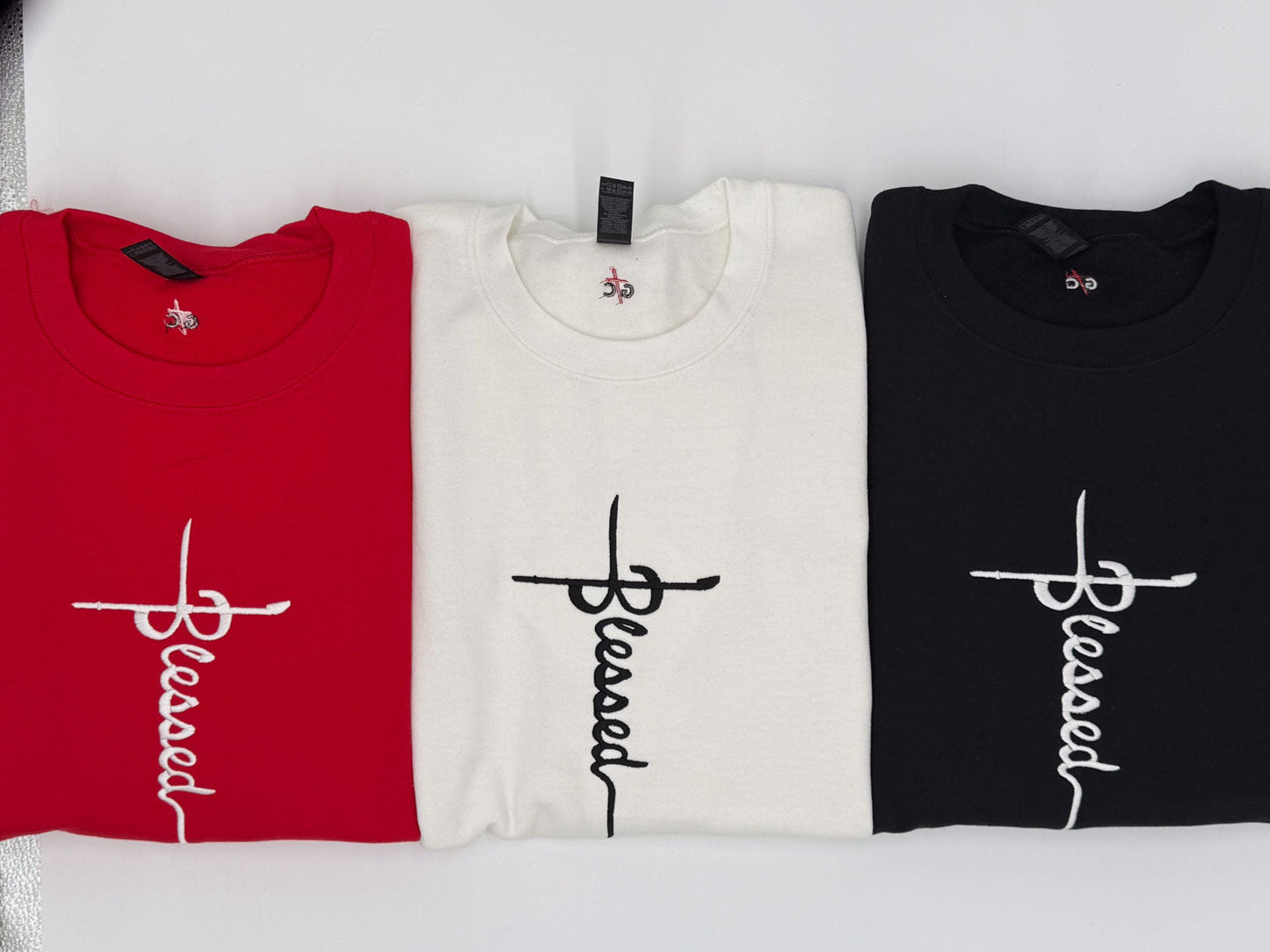 "Blessed" Embroidered Sweatshirt - GOdCREATEd