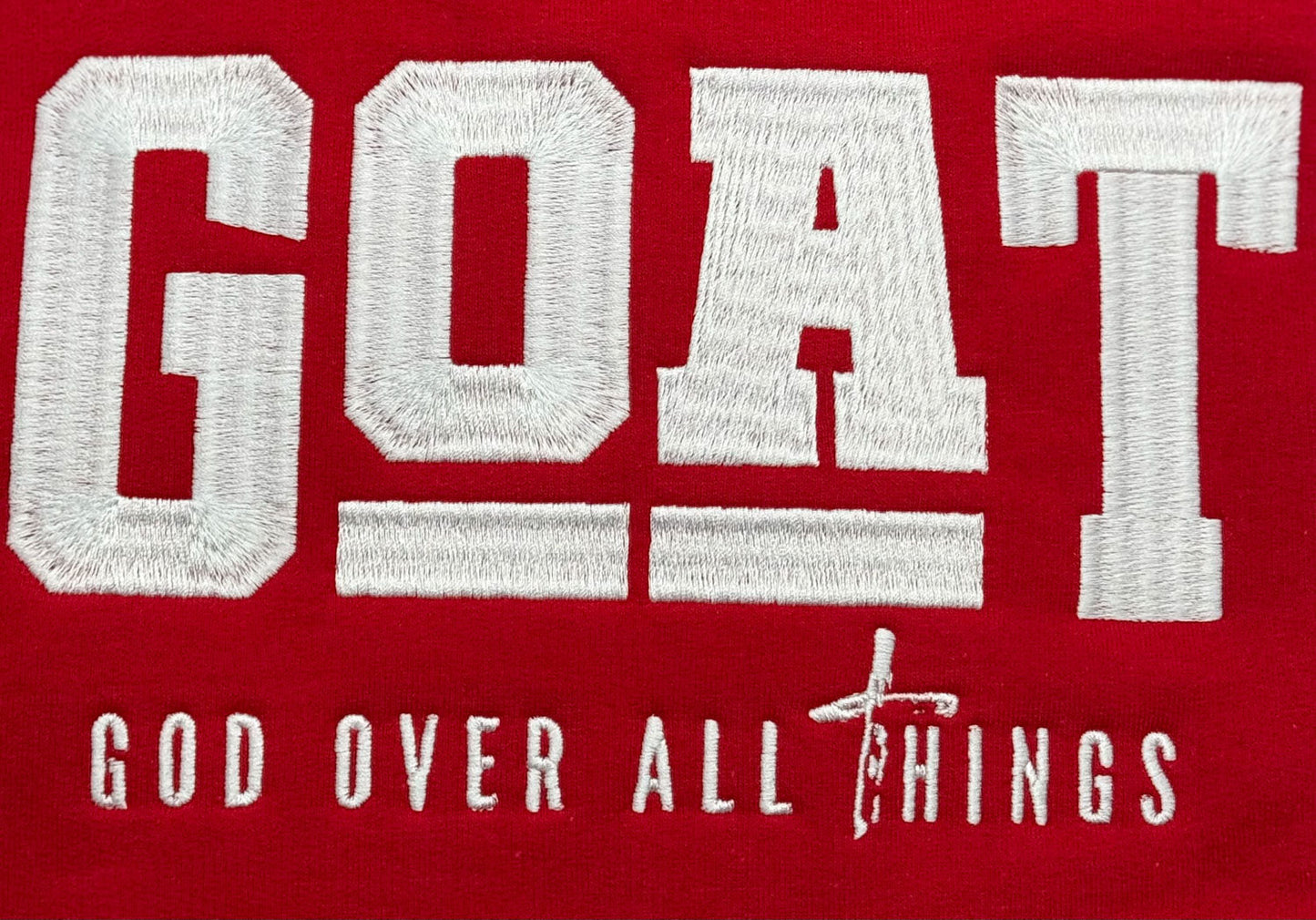 God Over All Things Embroidered Sweatshirt - GOdCREATEd