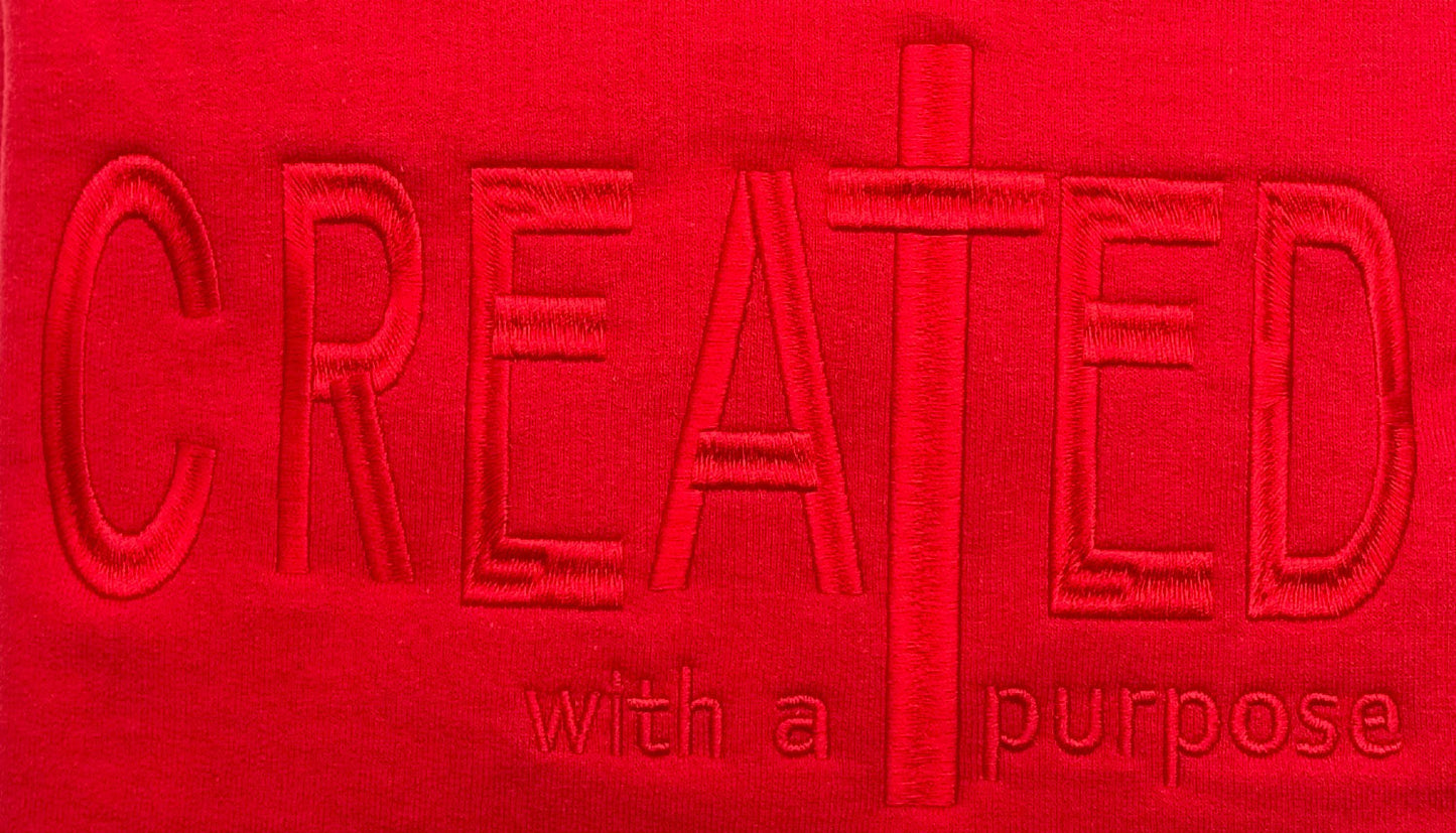 "Created with a Purpose" Embroidered Sweatshirt - GOdCREATEd