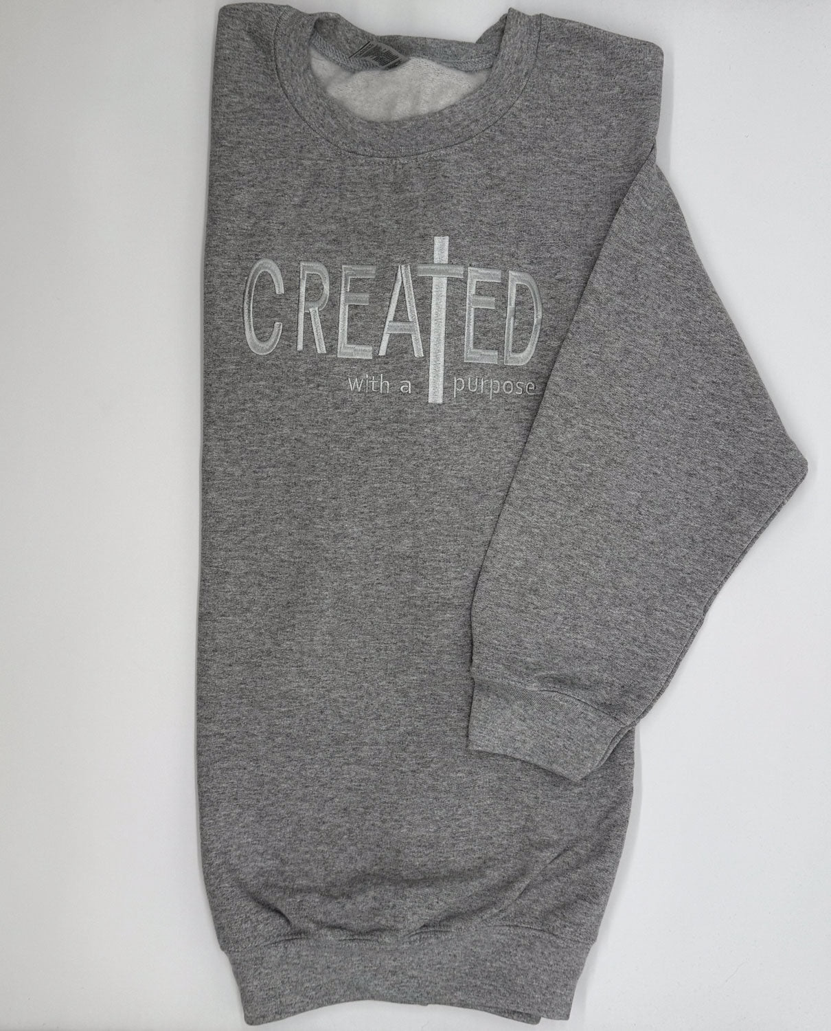 "Created with a Purpose" Embroidered Sweatshirt - GOdCREATEd