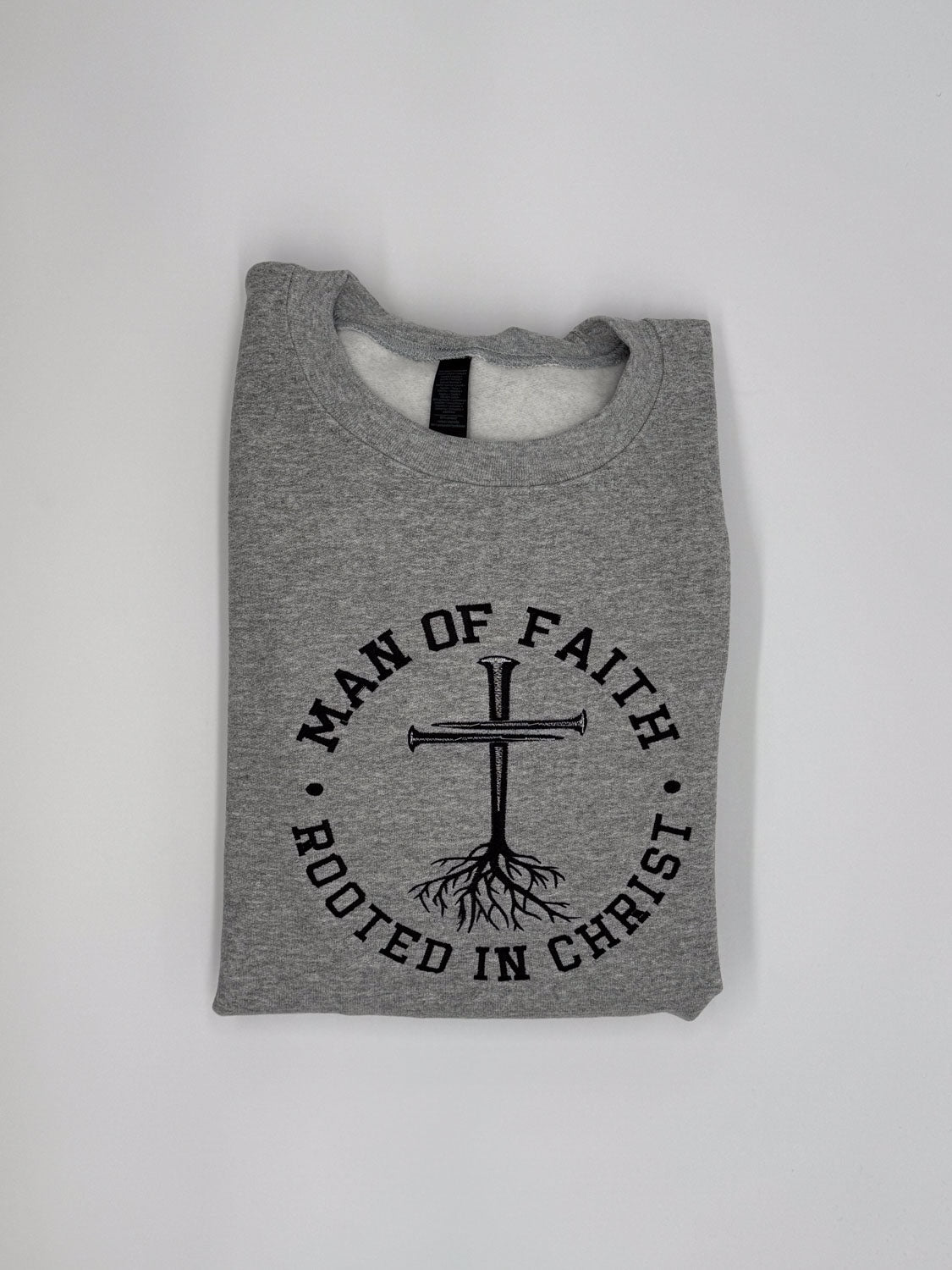 Man of Faith Embroidered Sweatshirt - GOdCREATEd