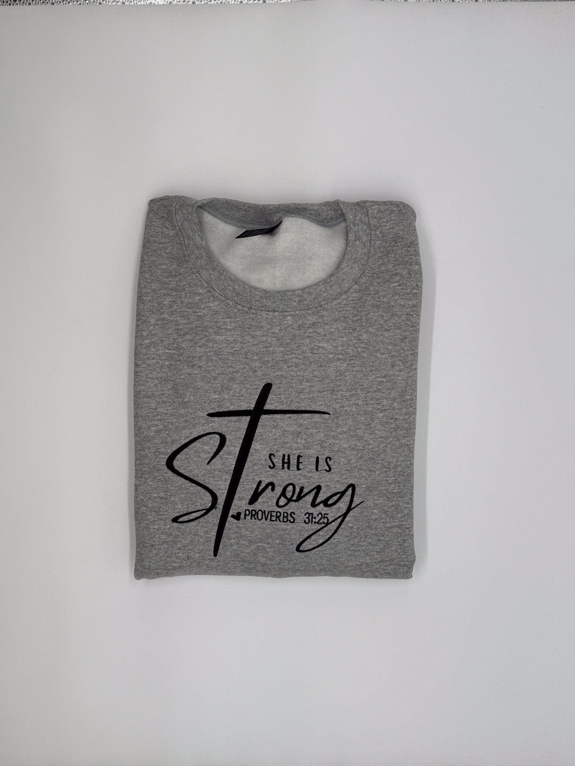 She is Strong Embroidered Sweatshirt - GOdCREATEd