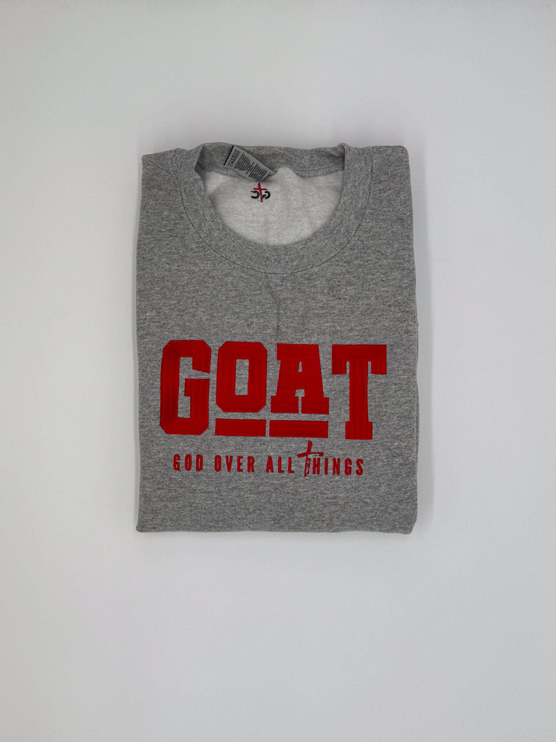 God Over All Things Embroidered Sweatshirt - GOdCREATEd