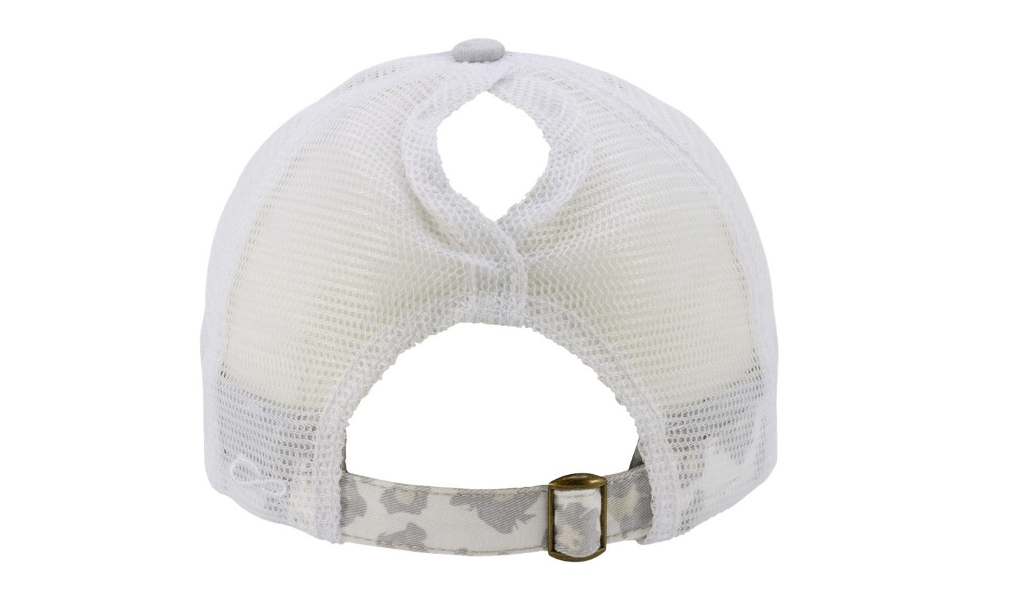 Janet Women's Printed Visor with Mesh Back Cap