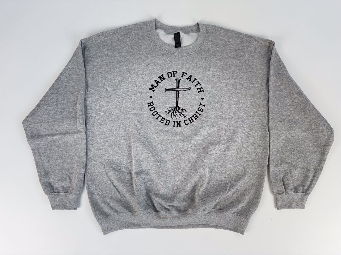 Man of Faith Embroidered Sweatshirt - GOdCREATEd