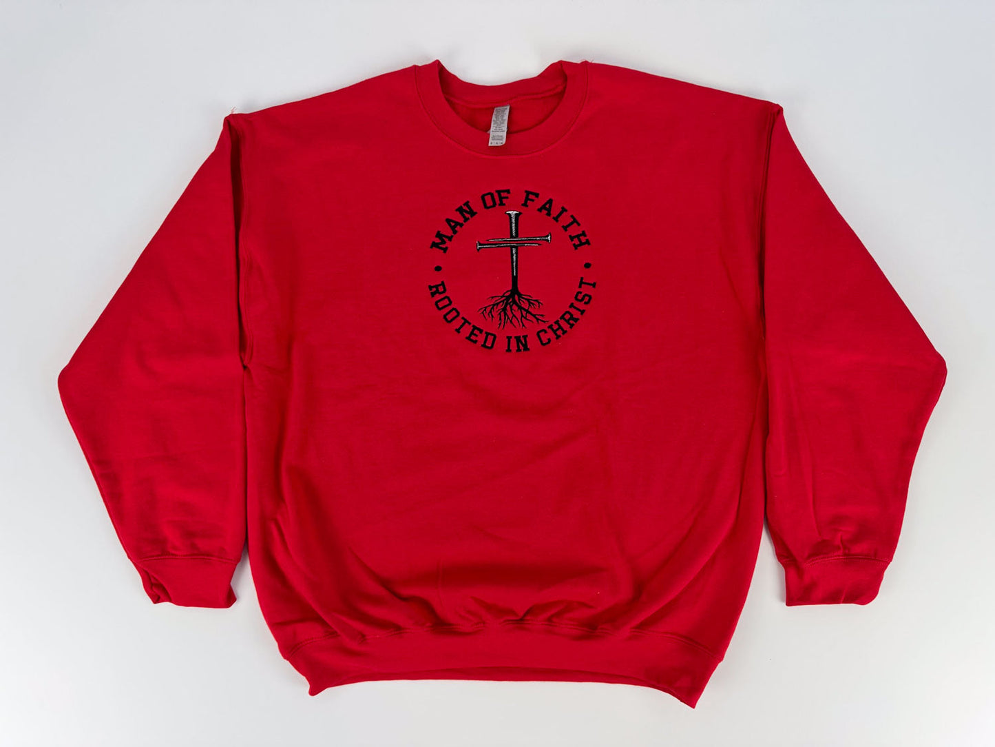 Man of Faith Embroidered Sweatshirt - GOdCREATEd