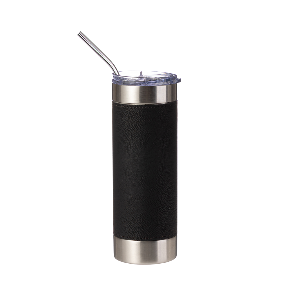 PU Leather Sleeve Stainless Steel Skinny Tumbler 20 oz - Parkerbuilt HQ