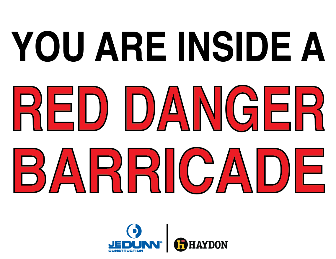 JED 11 x 8.5 Two-Side Coroplast Danger Sign - Parkerbuilt HQ