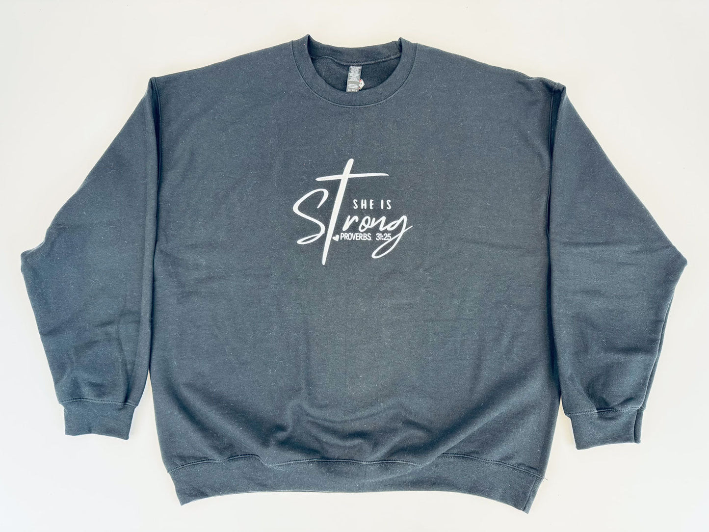 She is Strong Embroidered Sweatshirt - GOdCREATEd