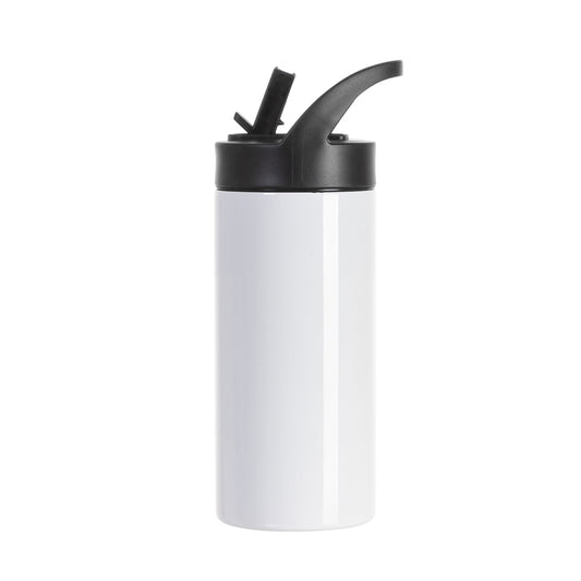 Stainless Steel Skinny Tumbler with Black Portable Straw Lid 16 oz - Parkerbuilt HQ