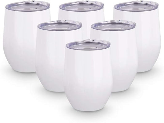 Sublimation Blanks Wine Tumbler Cups White - 12 oz - Parkerbuilt HQ