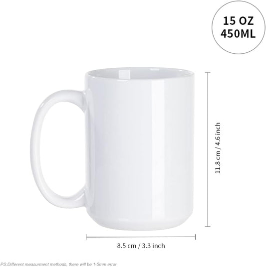 Sublimation Ceramic Coffee Mugs White - 15 oz - Parkerbuilt HQ