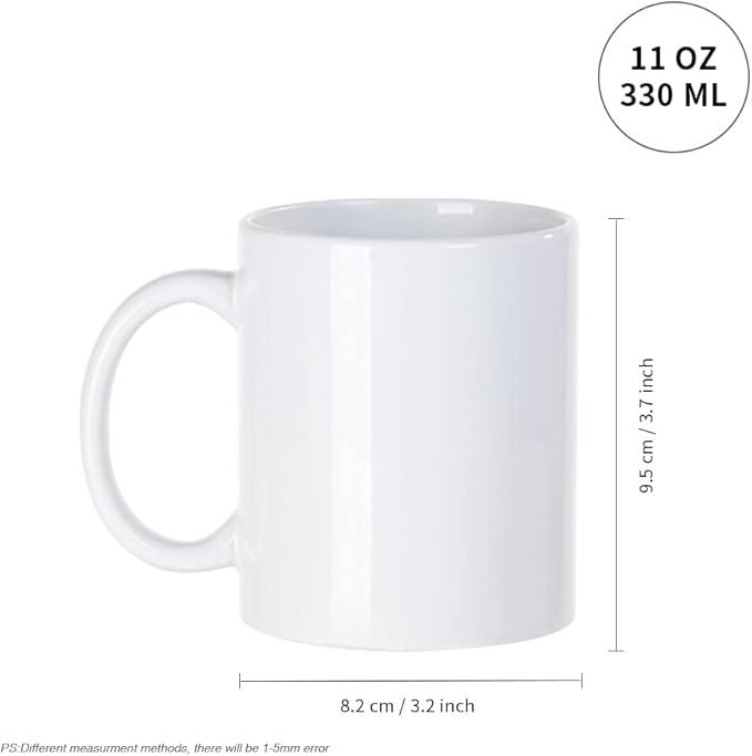 Sublimation Coffee Mugs White Ceramic - 11 oz