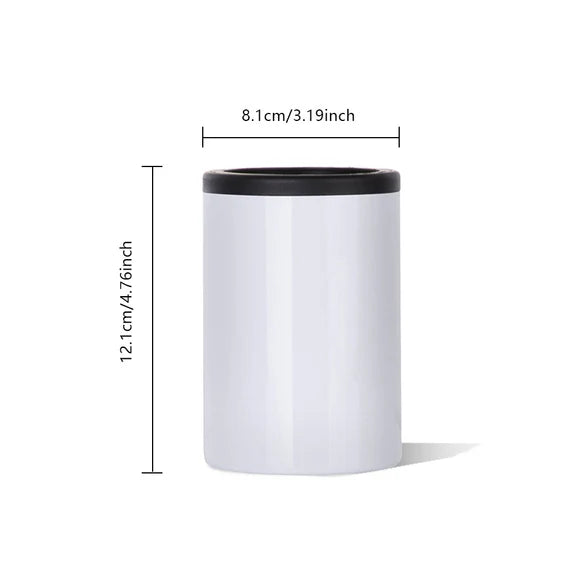 Sublimation Cold Drink Short Can Cooler Insulated White 12 OZ