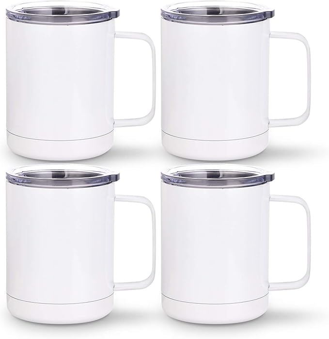 Sublimation Stainless Steel Coffee Mug with Handle and Lid - 10 oz - Parkerbuilt HQ