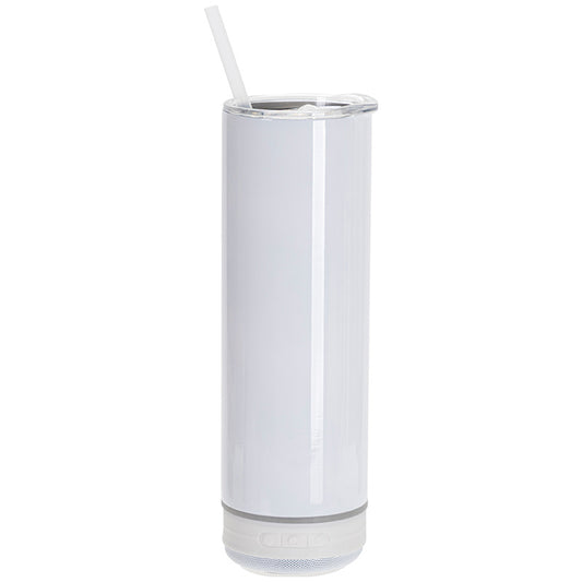 Sublimation Stainless Steel Skinny Tumbler with White Bluetooth Speaker 20 oz - Parkerbuilt HQ