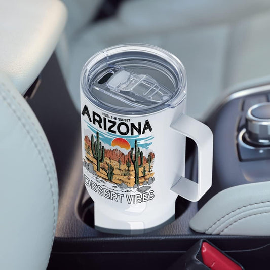 Sublimation Travel Coffee Mug with Leakproof Lid and Handle - 25 oz - Parkerbuilt HQ