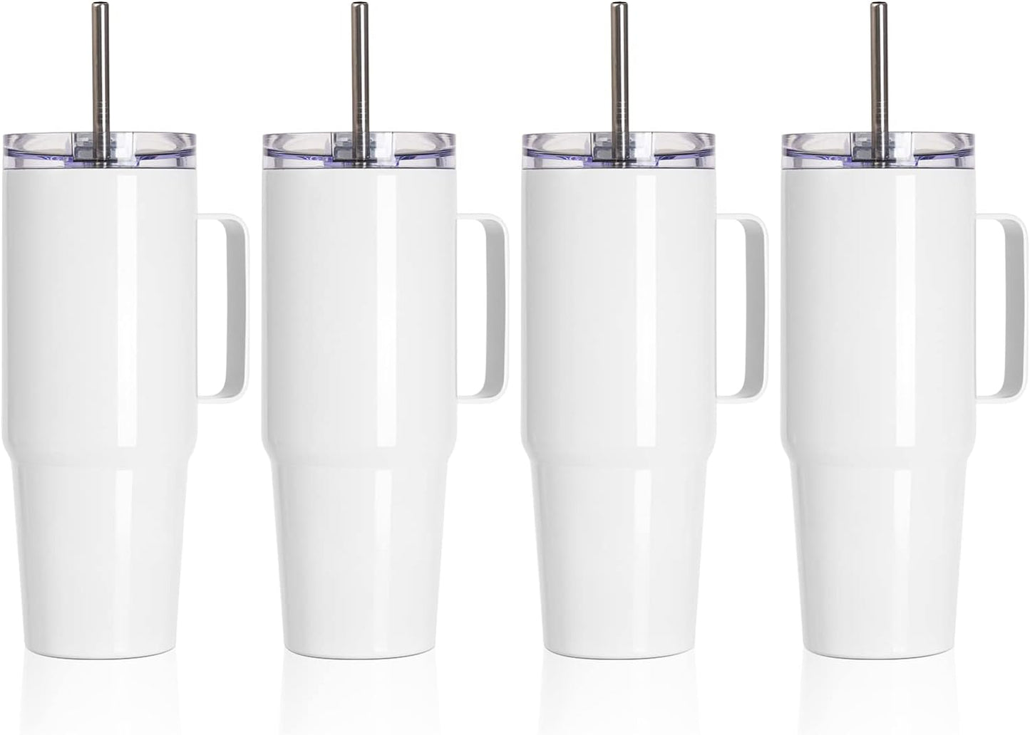 Sublimation Travel Tumbler with Handle Leakproof Lid and Stainless Straw - 30 oz