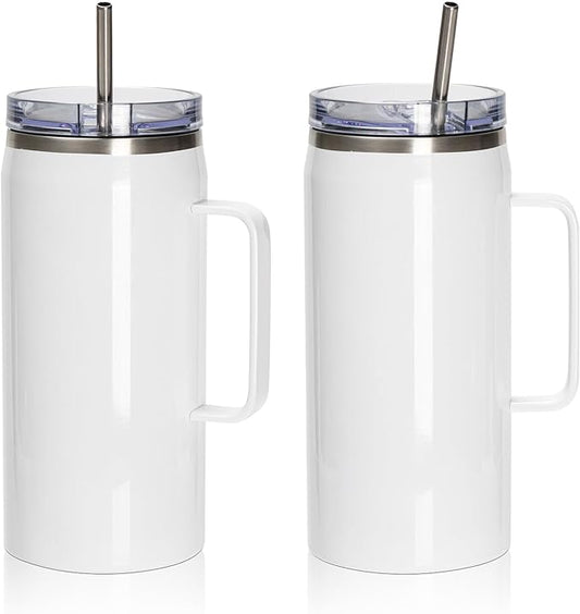 Sublimation Tumblers with Handle Lid and Straw Insulated Stainless Steel Jug - 40 oz - Parkerbuilt HQ