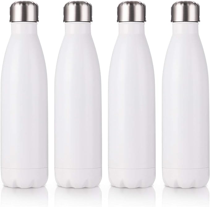Sublimation Water Bottles Blanks White Stainless Steel - 17 oz - Parkerbuilt HQ