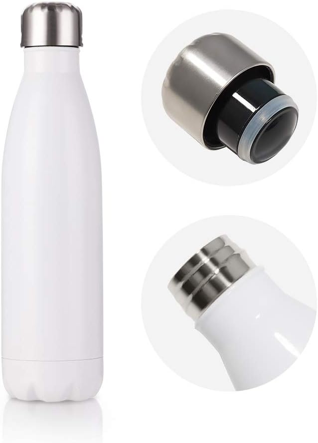 Sublimation Water Bottles Blanks White Stainless Steel - 17 oz - Parkerbuilt HQ