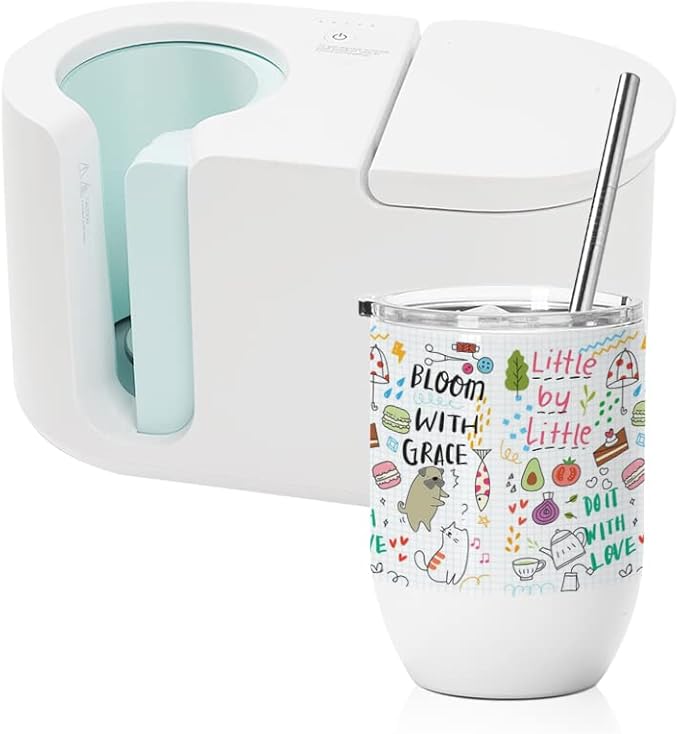 Sublimation Wine/Kids Tumblers Glossy White with Leakproof Lid and Straw - 15 oz