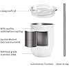 Sublimation Wine/Kids Tumblers Glossy White with Leakproof Lid and Straw - 15 oz