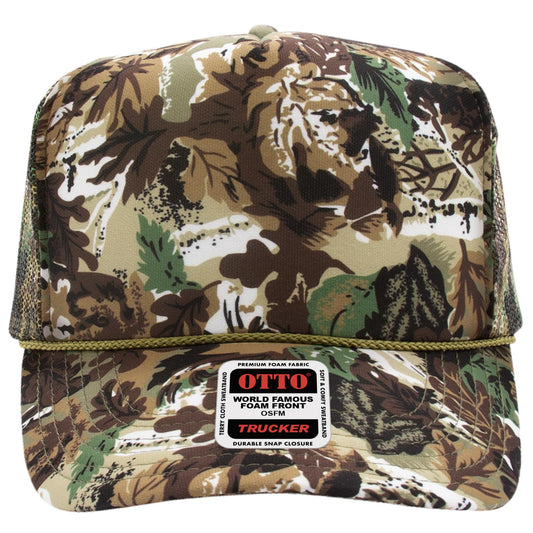 OTTO CAP 5 Panel High Crown Mesh Back Trucker Hat Adult