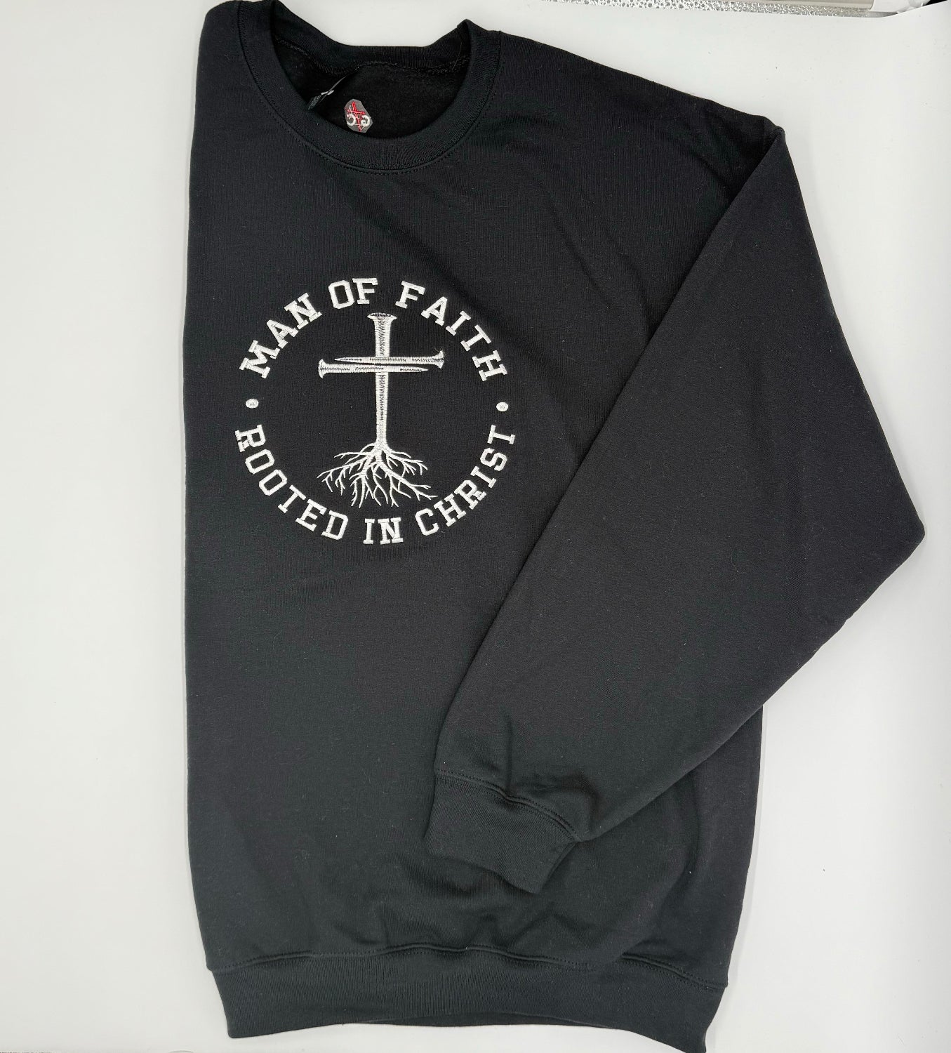 Man of Faith Embroidered Sweatshirt - GOdCREATEd
