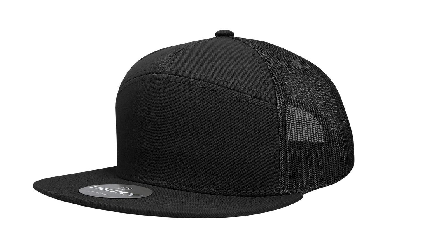 Decky 7 Panel High Profile Structured Cotton Blend Trucker