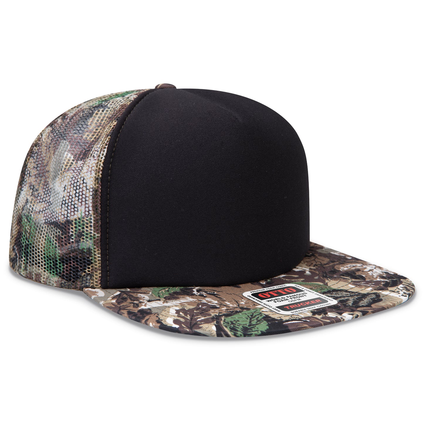 OTTO CAP® OTTO SNAP 5 Panel High Crown Mesh Back Trucker Snapback Hat