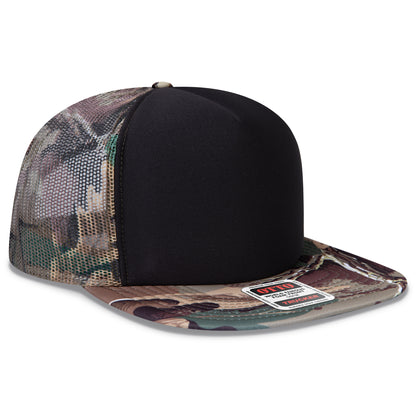 OTTO CAP® OTTO SNAP 5 Panel High Crown Mesh Back Trucker Snapback Hat