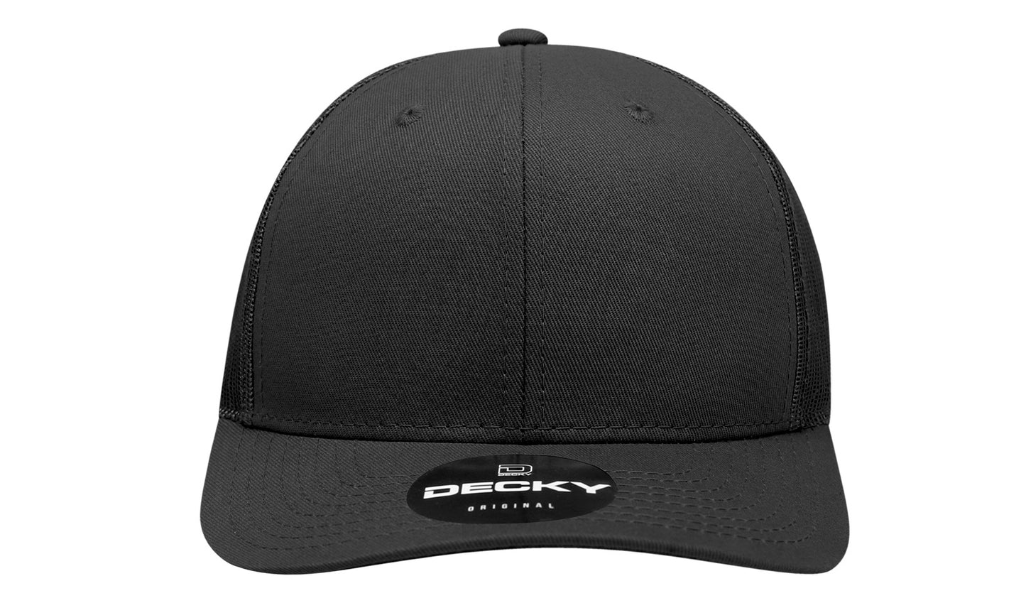 Decky 6 Panel Mid Profile Structured Cotton Blend Trucker