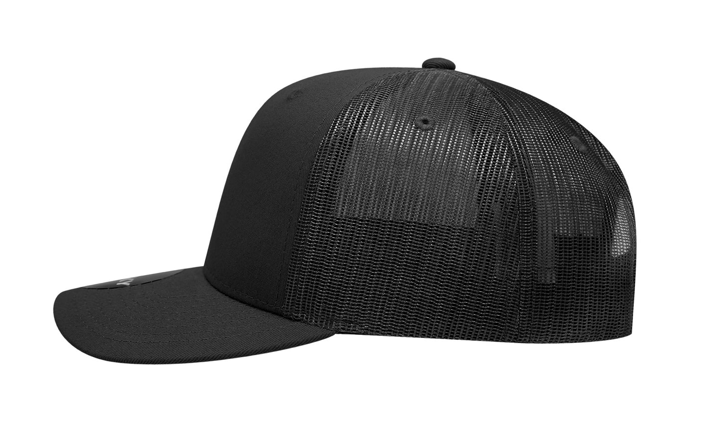 Decky 6 Panel Mid Profile Structured Cotton Blend Trucker