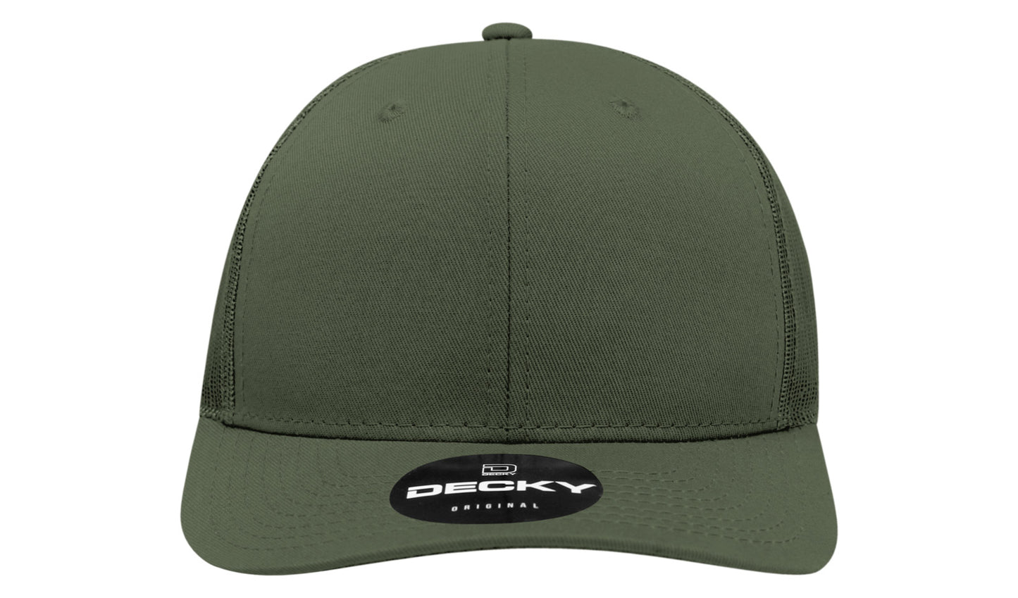 Decky 6 Panel Mid Profile Structured Cotton Blend Trucker