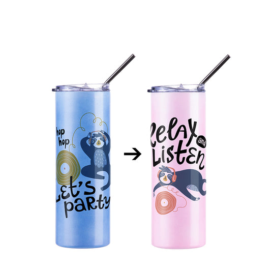 Chameleon Skinny Tumbler with Straw 20 oz