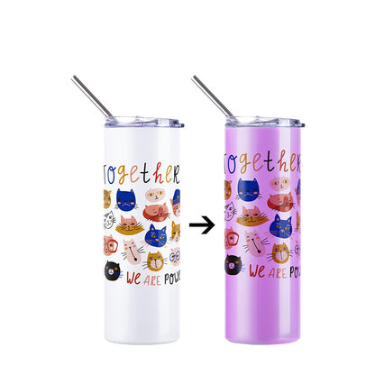 Chameleon Skinny Tumbler with Straw 20 oz