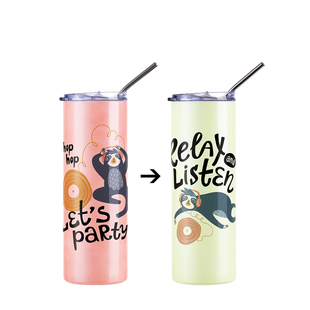 Chameleon Skinny Tumbler with Straw 20 oz