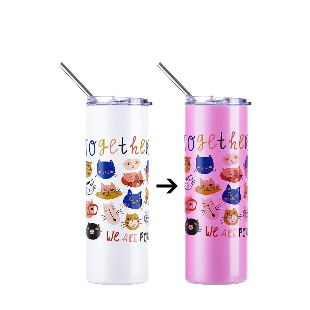 Chameleon Skinny Tumbler with Straw 20 oz