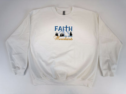 Faith Can Move Mountains Embroidered Sweatshirt - GOdCREATEd