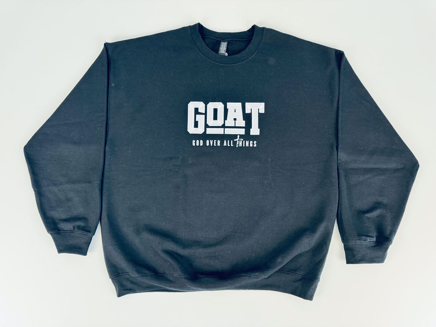 God Over All Things Embroidered Sweatshirt - GOdCREATEd