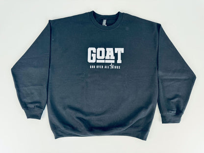 God Over All Things Embroidered Sweatshirt - GOdCREATEd