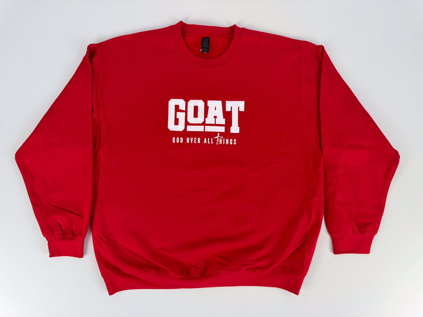 God Over All Things Embroidered Sweatshirt - GOdCREATEd