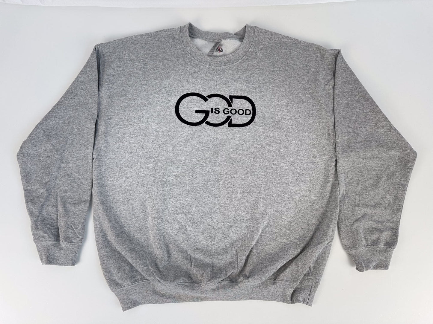 "God Is Good" Embroidered Sweatshirt - GOdCREATEd