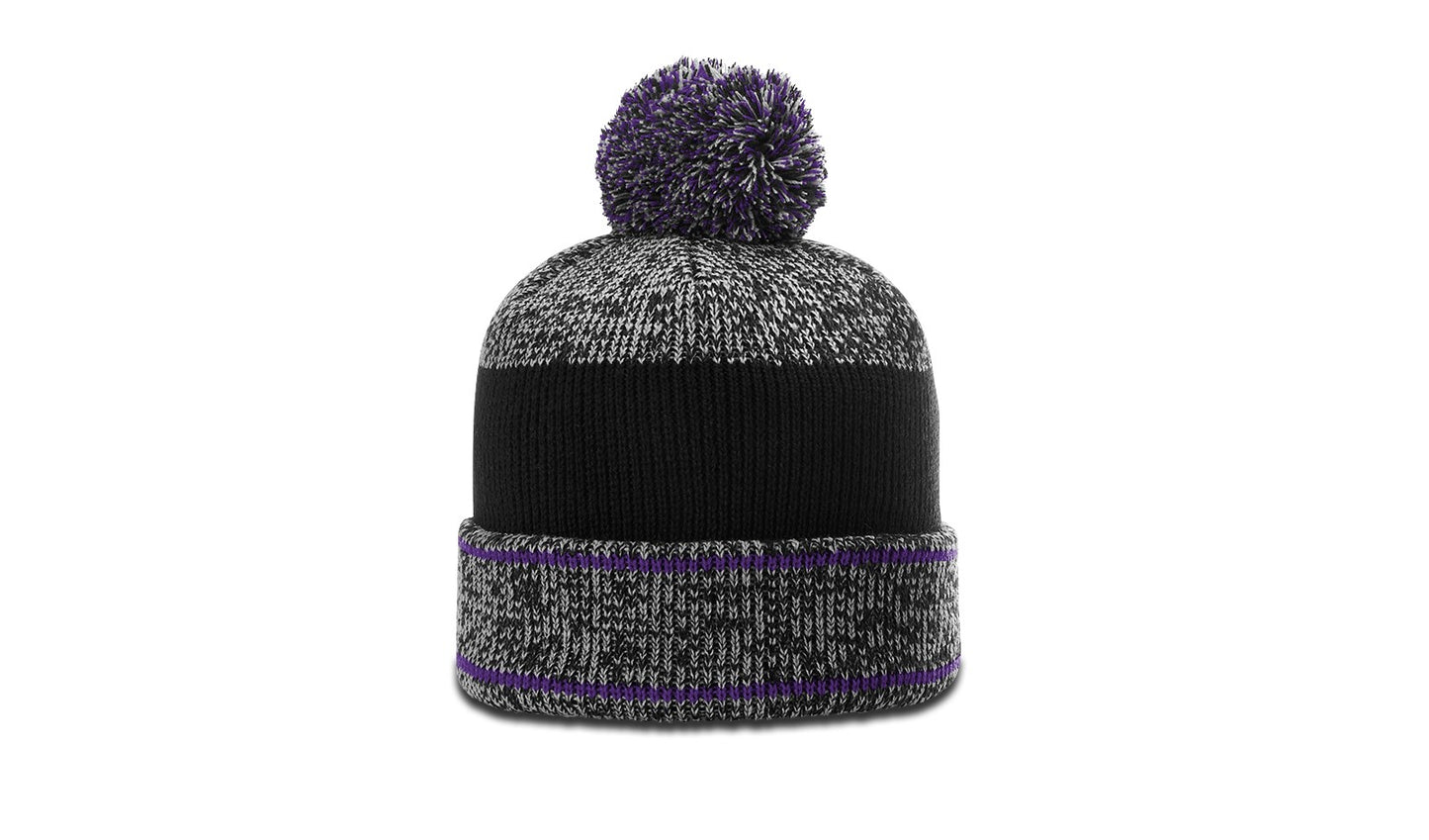 HEATHER BEANIE WITH CUFF & POM