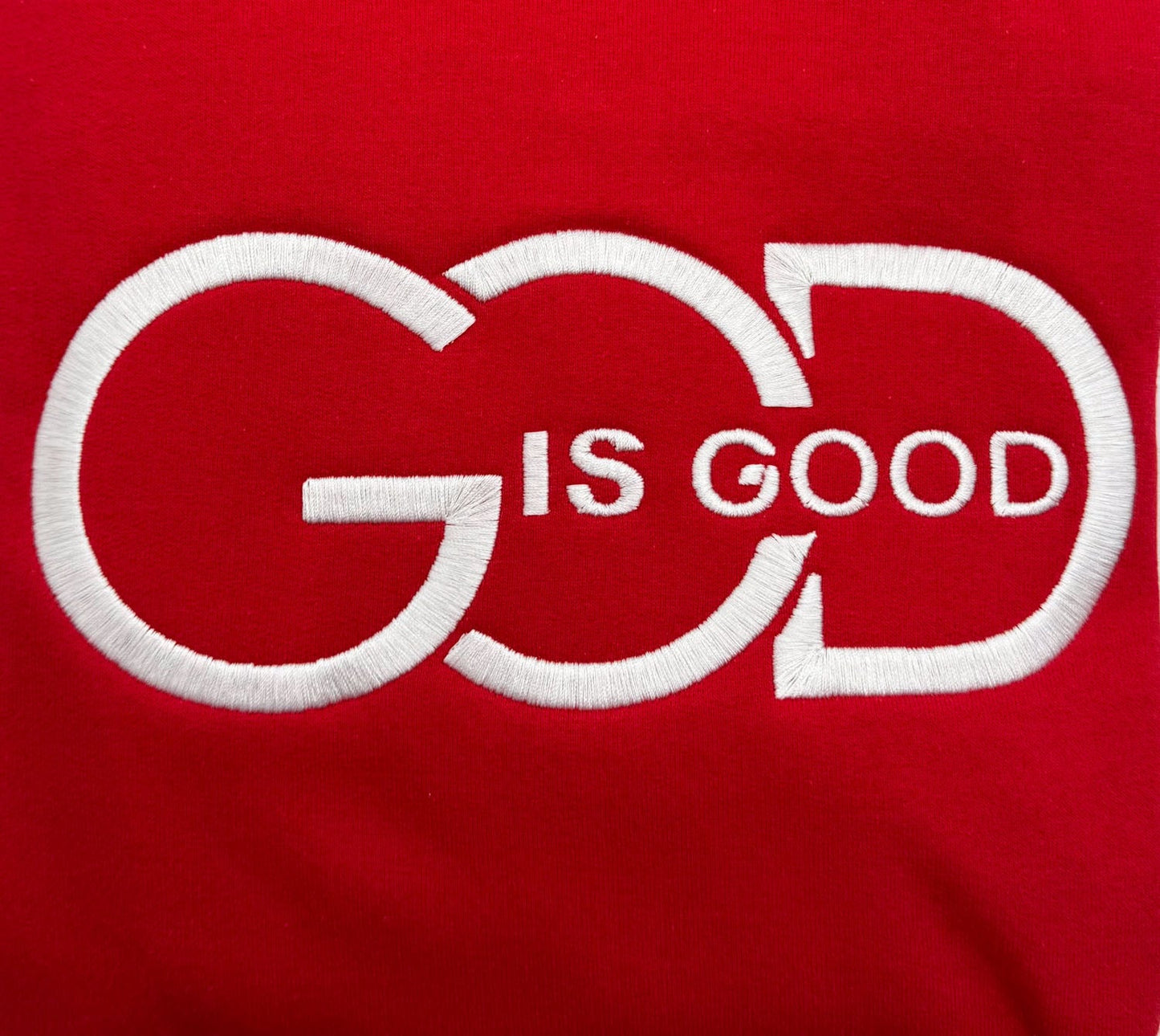 "God Is Good" Embroidered Sweatshirt - GOdCREATEd